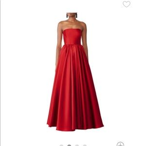 Badgley mischka red strapless ball gown